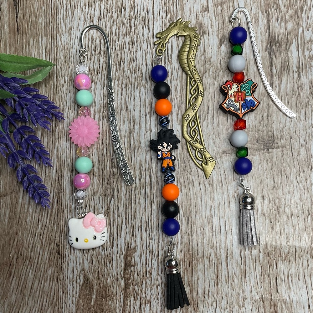 Bookmark Kitty Cat Handcrafted Artisan Beaded Metal Journal Gifts Read Book